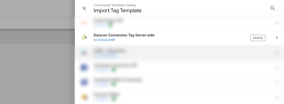 Importeer de Daisycon Conversion Tag Server-side template vanuit de Community Template Gallery.